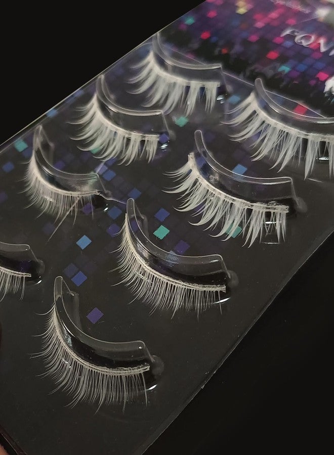 FQNing White False Eyelashes Japanese Anime Elf Lashes Party Cosplay Costume Masquerade (Comic white) - Image 3