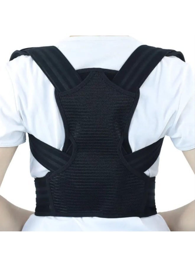 CAZADORA Back Brace for Lower Back Pain Relief with 6 Stays - Size M, Breathable Lumbar Support Belt for Men & Women, Adjustable Posture Corrector with 16-Hole Mesh for Enhanced Airflow, Lightweight & Flexible Expanded Polypropylene Material, Magnetic Therapy Design for Improved Circulation, Ideal for Office, Gym, and Daily Activities, Relieves Muscle Strain & Promotes Healthy Posture, Durable Back Support for Spine Alignment and Injury Recovery, Black – Size M (Unisex Comfort Fit) - Image 1