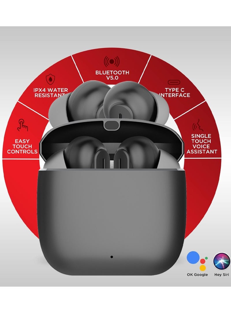 Mi techo mitecho true wireless deep bass hands free calls both headset switch free with wireless charging mini earphone grey - Image 2