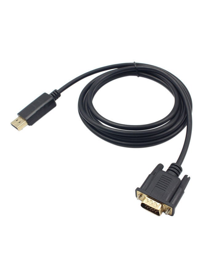 NIBEMINENT Male Display Port DP To VGA Adapter Cable Converter Black - Image 1