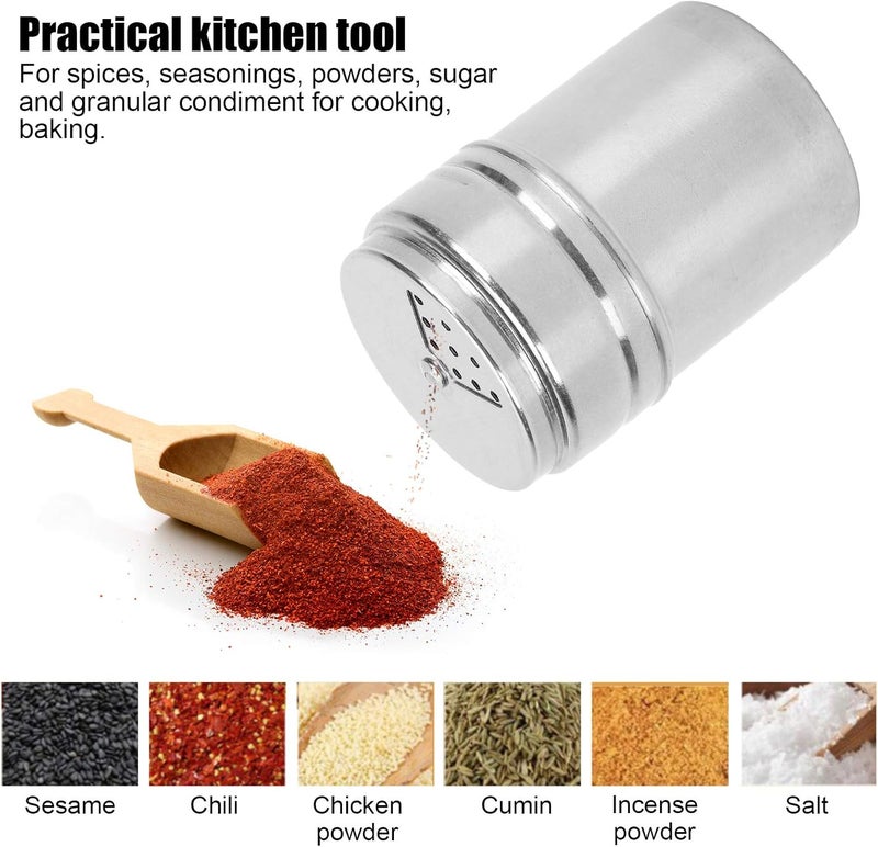 Seasoning Shaker Set, 5-Piece Stainless Steel Spice Bottles with Rotating Covers Essential Kitchen Tool for BBQ and Spice Storage - Image 2