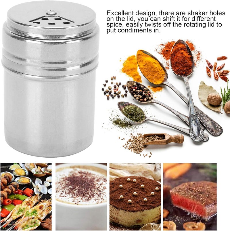 Seasoning Shaker Set, 5-Piece Stainless Steel Spice Bottles with Rotating Covers Essential Kitchen Tool for BBQ and Spice Storage - Image 3