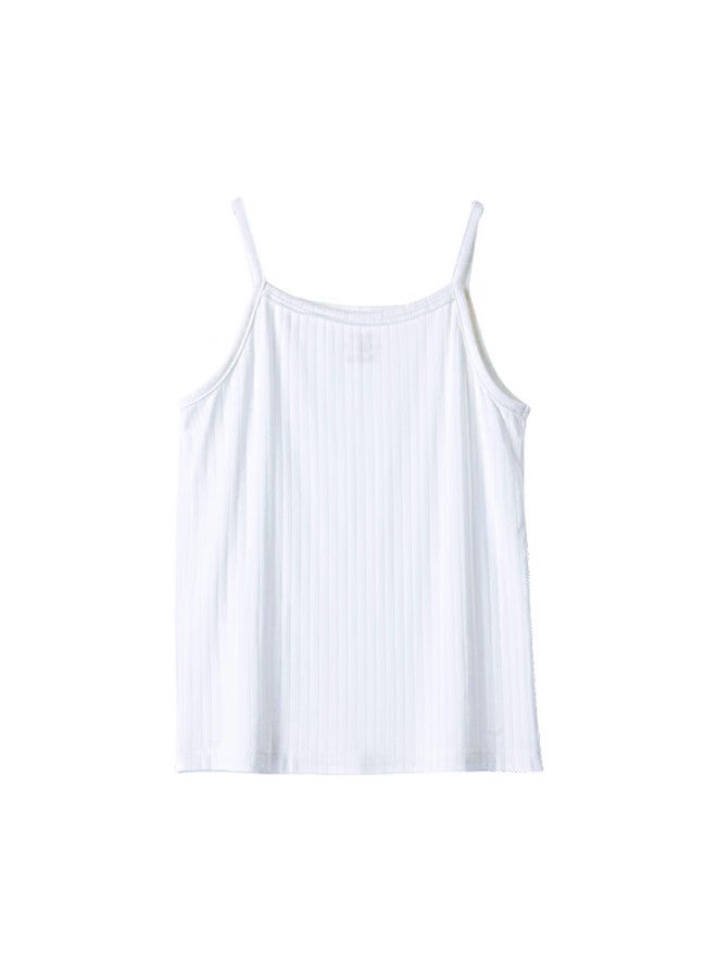 Dingguagua Girls' Camisole, Modal Children's Undershirt, For Toddlers And Older Girls, Summer Thin Style, White, Size 130