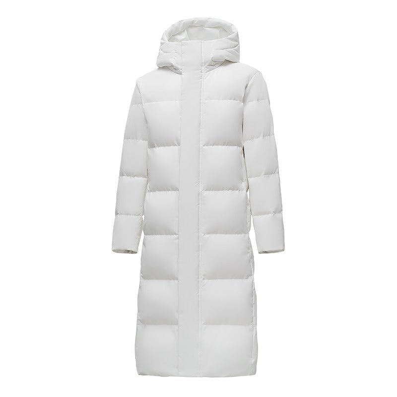 Down Winter New Down Jacket Long Over-The-Knee Plus Size Thickened Men'S And Women'S White Duck Down Medium Play Couple'S Jacket - Image 1