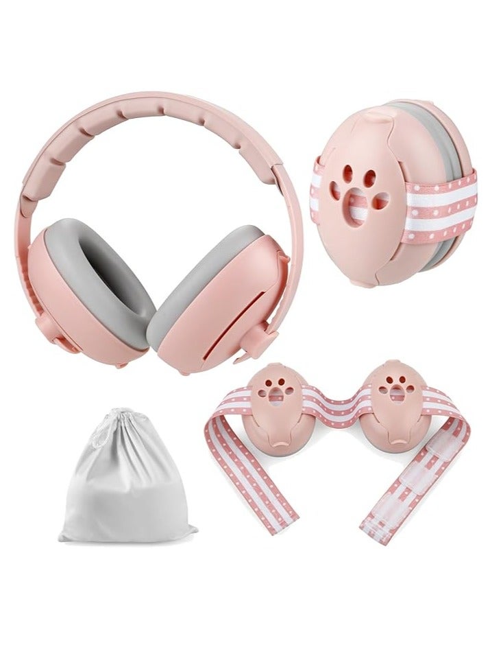 PandaEar Baby Ear Muffs, 2-in-1 Baby Ear Protection Noise Cancelling Headphones Ages 0-3 Years, Infant Hearing Protection
