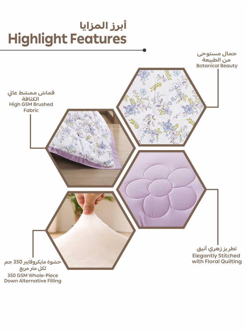 Doona Bedding Comforter Set, Fits 140x200 cm Single Size Bed – 4 Pcs Reversible Printed Design – 350 GSM All-Season Comforter – Premium Brushed Microfiber - Image 4