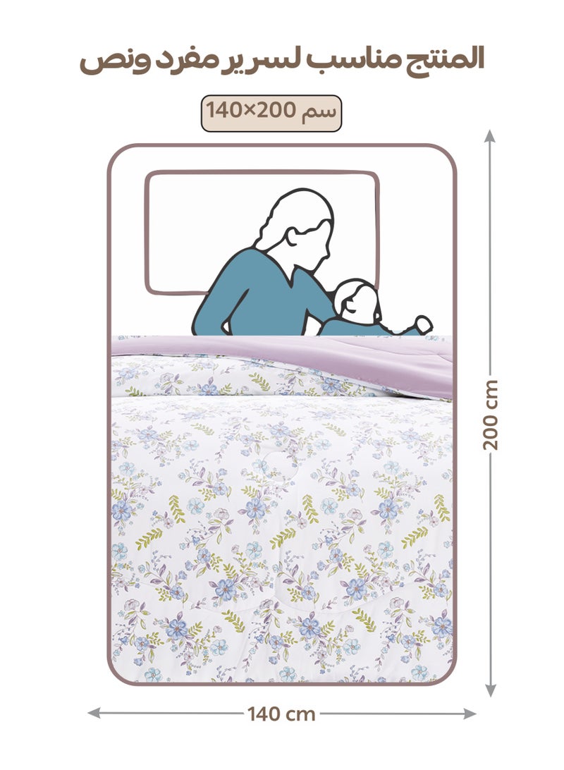 Doona Bedding Comforter Set, Fits 140x200 cm Single Size Bed – 4 Pcs Reversible Printed Design – 350 GSM All-Season Comforter – Premium Brushed Microfiber - Image 2