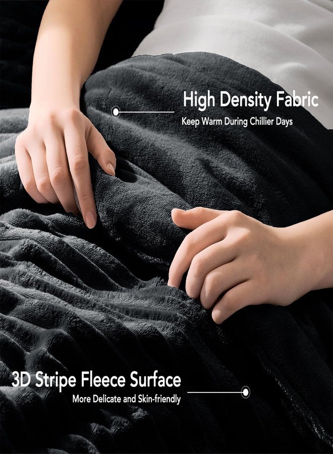 Quataly Fluffy King Comforter Set 3 Pieces - Soft & Fuzzy Black Comforters King Size for Winter Fleece Bedding Set,1 Luxury Down Alternative Comforter with 2 Pillow Shams - Image 4