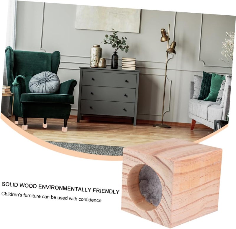 PRETYZOOM Solid Wood Round Furniture Risers 5cm Height Lift Heavy Duty Table Leg Elevators Non-Slip Mats for Sofa Desk and Chair - Image 4