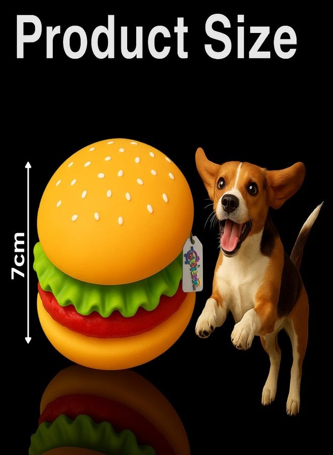 Western Era Burger Squeaky Dog Toy | Soft Latex Chewable Pet Toy with Built-in Squeaker | Realistic Burger Shape for Chewing, Teething, Play | Rubber | Ideal for Puppies, Small & Medium Dogs (Type 6) - Image 3