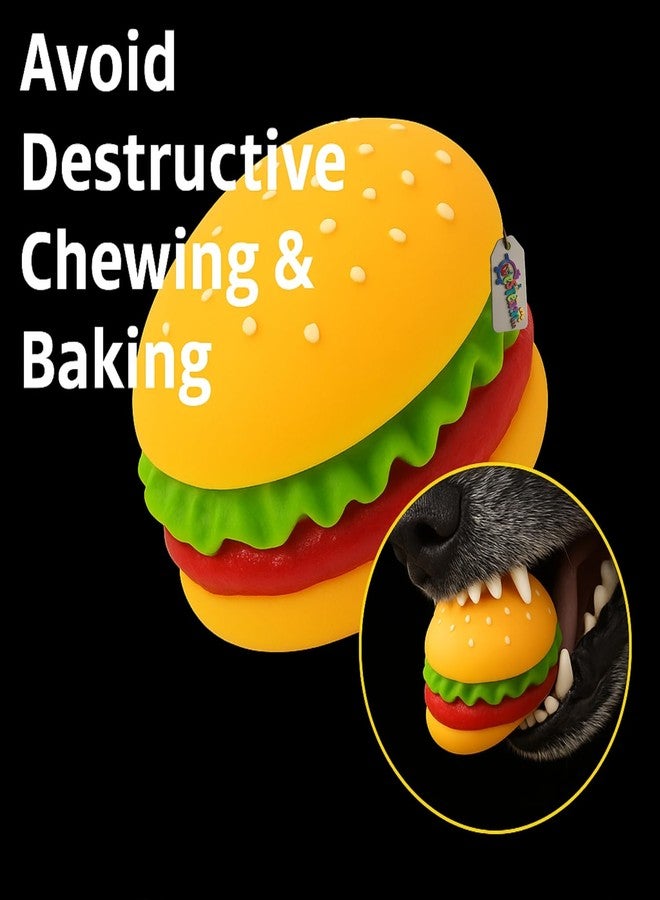 Western Era Burger Squeaky Dog Toy | Soft Latex Chewable Pet Toy with Built-in Squeaker | Realistic Burger Shape for Chewing, Teething, Play | Rubber | Ideal for Puppies, Small & Medium Dogs (Type 6) - Image 4