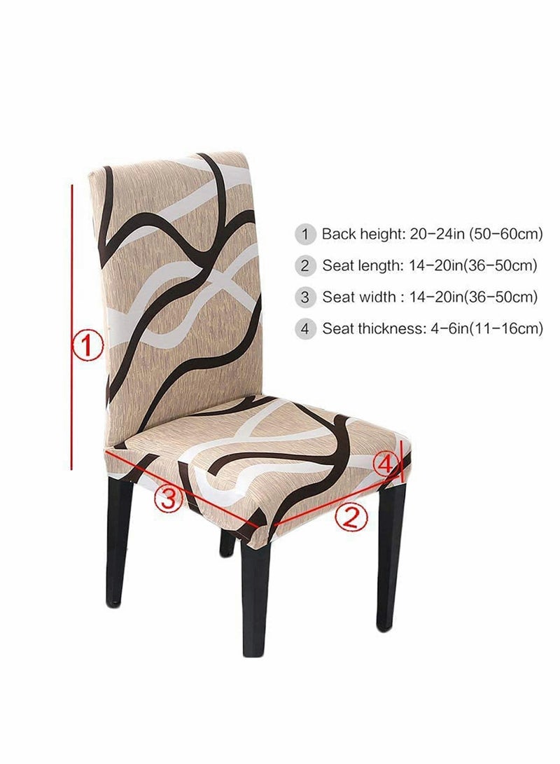 SYOSI Chair Covers for Dining Room, Stretch Spandex Removable Washable Anti dust Seat Slipcover, Protector for Hotel, Office, Ceremony, Banquet Wedding PartyKhakiCoffee, Set of 2 - Image 3
