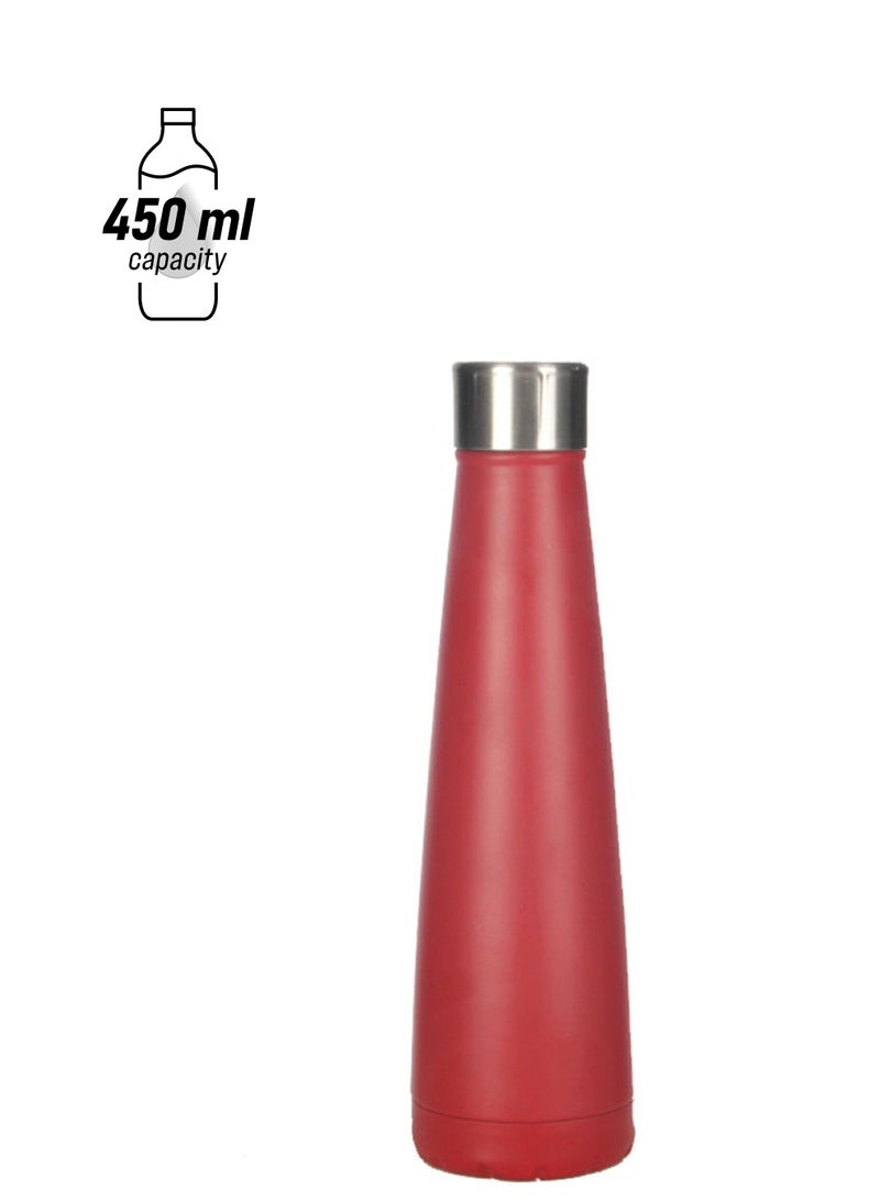NIBEMINENT Stainless Steel Water Bottle Red 450ml 