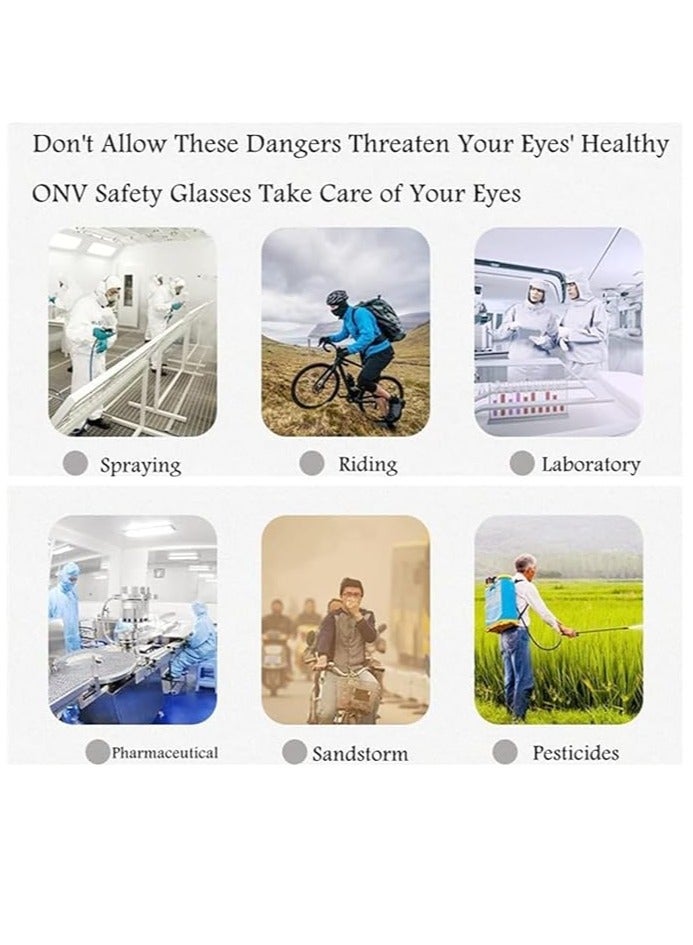 FengSVMA 3 Pack Safety Glasses Over Eyeglasses Anti-Fog Safety Goggles Anti Dust Impact Scratch Resistant Chemical Splash Proof Clear Lens Anti-UV Eye Protection Goggles for Shooting Lab Work etc. - Image 4