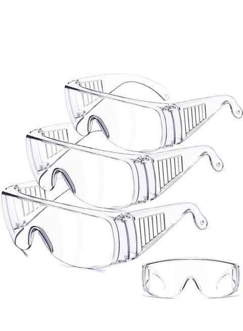 3 Pack Safety Glasses Over Eyeglasses Anti-Fog Safety Goggles Anti Dust Impact Scratch Resistant Chemical Splash Proof Clear Lens Anti-UV Eye Protection Goggles for Shooting Lab Work etc.