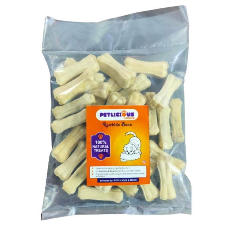 PETLICIOUS & MORE Rawhide Pressed Chew Dog Bone (3 Inches) - Combo Pack of 30 Pcs - Image 1