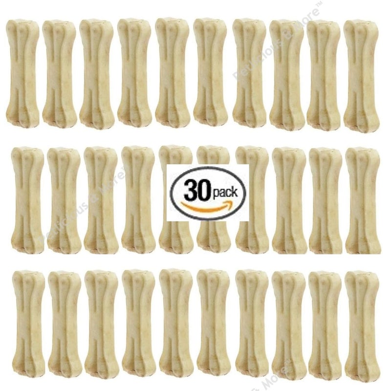 PETLICIOUS & MORE Rawhide Pressed Chew Dog Bone (3 Inches) - Combo Pack of 30 Pcs - Image 2