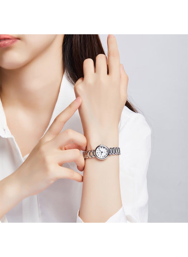 Ebohr Kana Series Mini Round Watch Steel Blue Needle Quartz Watch 51801426 For Girlfriend - Image 1