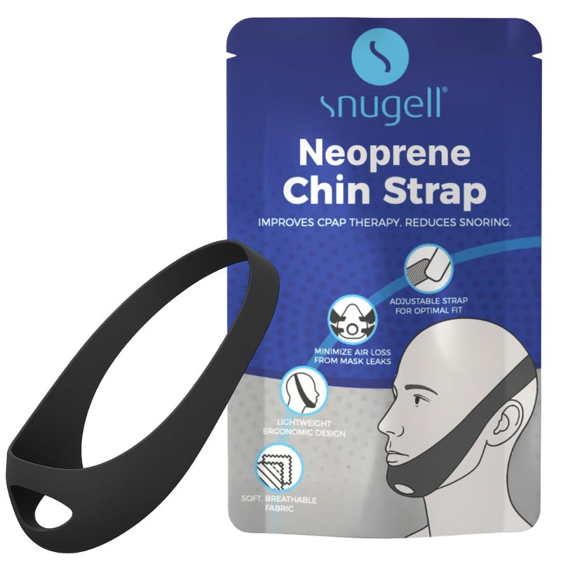 Snugell Premium Chin Strap for CPAP Users â€“ Adjustable and Comfortable Neoprene Design Chin Straps for Sleeping â€“ to Keep Mouth Closed During Sleep â€“ Improves CPAP Therapy â€“ Anti Snoring Straps - Image 1