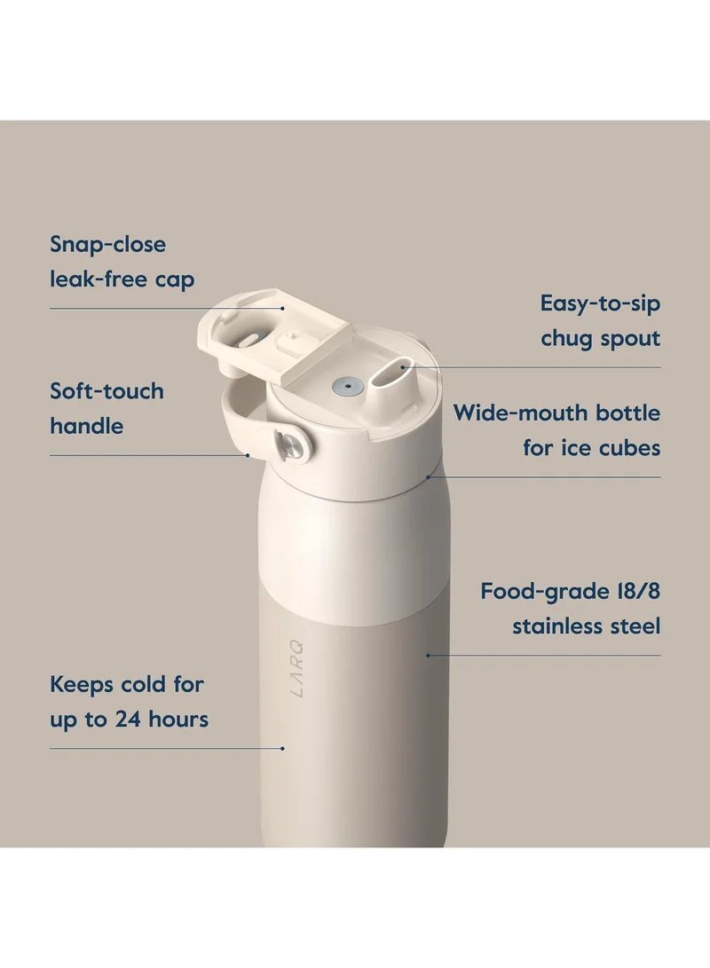 LARQ LARQ Bottle PureVis 2 34 oz - UV Water Purifier with Self-Cleaning + App Hydration Tracking, Insulated Stainless Steel Water Bottle | Reusable & Travel Friendly, 1-Year Warranty Mojave Dune 1L / 34oz