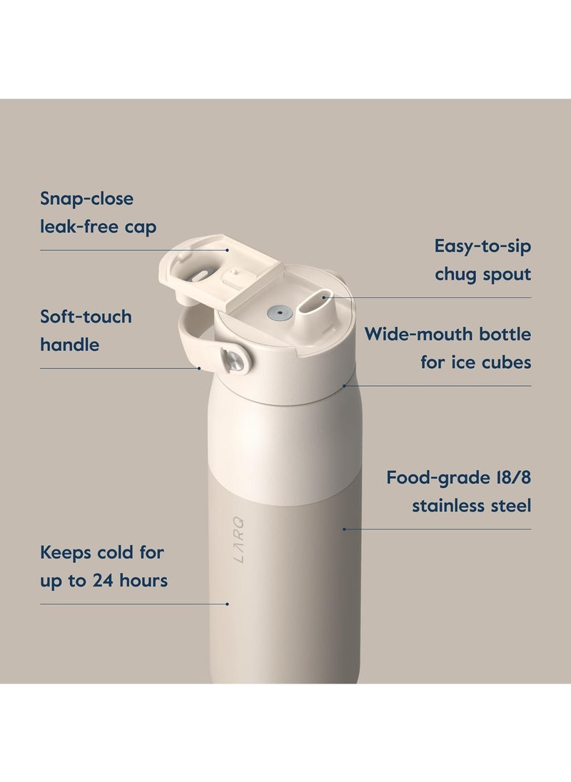 LARQ - LARQ Bottle PureVis 2 34 oz - UV Water Purifier with Self-Cleaning + App Hydration Tracking, Insulated Stainless Steel Water Bottle | Reusable & Travel Friendly, 1-Year Warranty Mojave Dune 1L / 34oz - Image 1