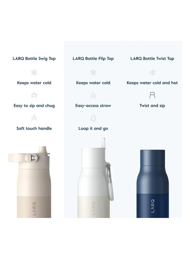 LARQ LARQ Bottle PureVis 2 34 oz - UV Water Purifier with Self-Cleaning + App Hydration Tracking, Insulated Stainless Steel Water Bottle | Reusable & Travel Friendly, 1-Year Warranty Mojave Dune 1L / 34oz