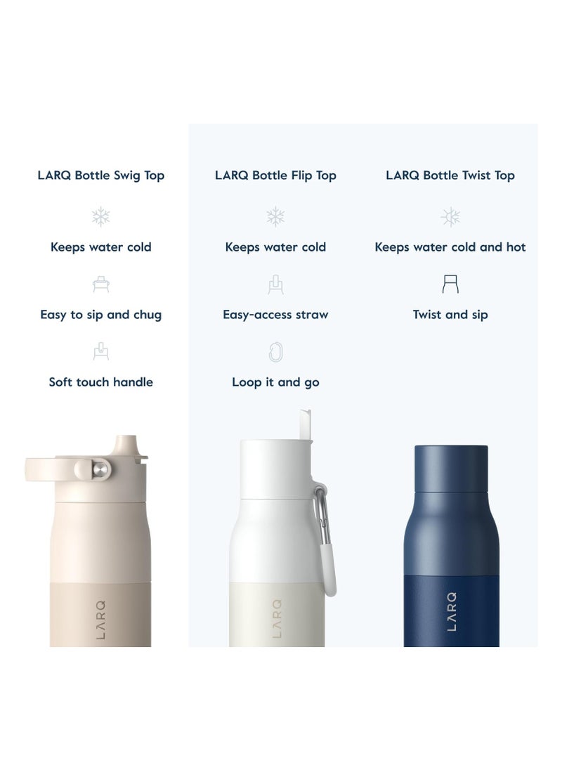 LARQ - LARQ Bottle PureVis 2 34 oz - UV Water Purifier with Self-Cleaning + App Hydration Tracking, Insulated Stainless Steel Water Bottle | Reusable & Travel Friendly, 1-Year Warranty Mojave Dune 1L / 34oz - Image 1