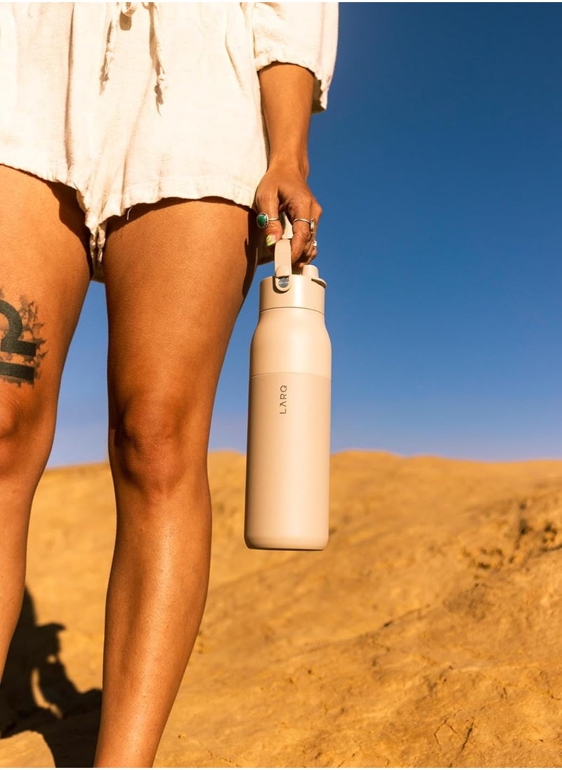 LARQ - LARQ Bottle PureVis 2 34 oz - UV Water Purifier with Self-Cleaning + App Hydration Tracking, Insulated Stainless Steel Water Bottle | Reusable & Travel Friendly, 1-Year Warranty Mojave Dune 1L / 34oz - Image 1