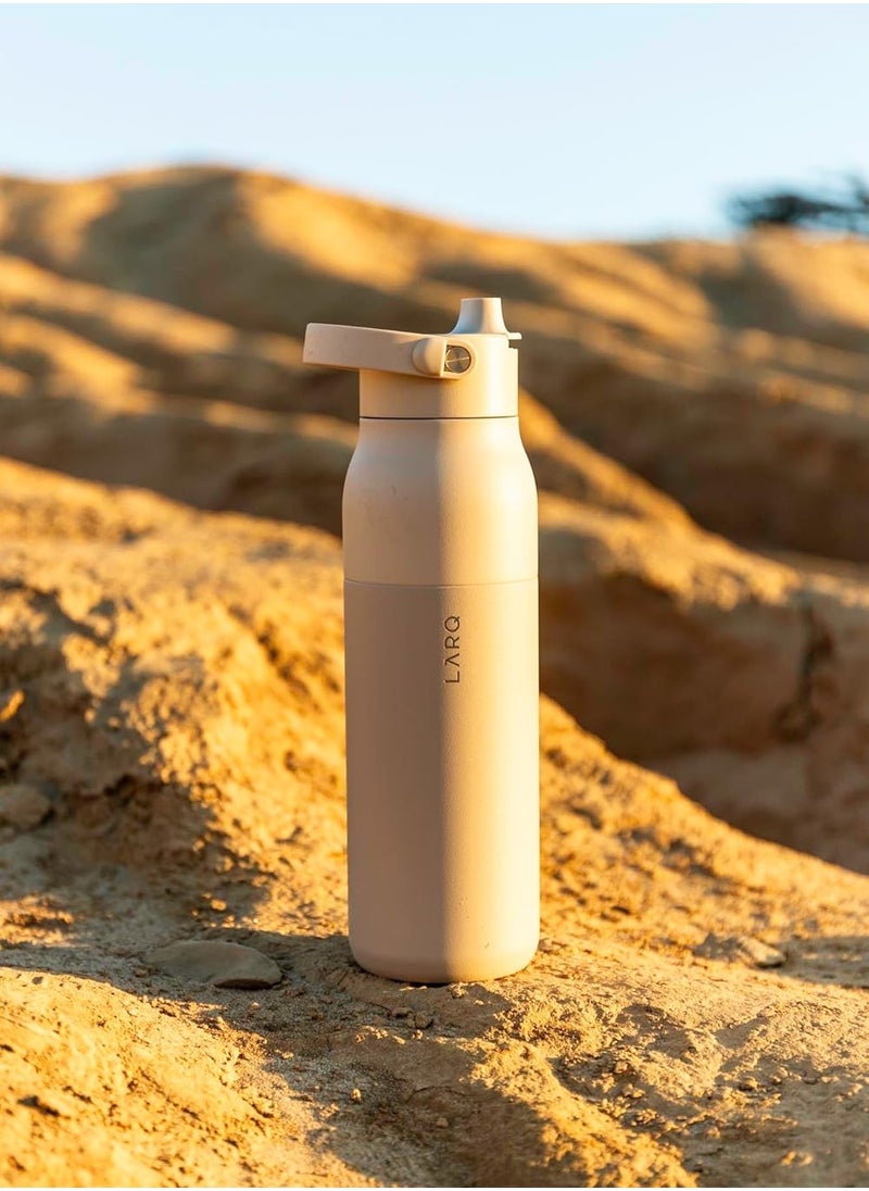 LARQ - LARQ Bottle PureVis 2 34 oz - UV Water Purifier with Self-Cleaning + App Hydration Tracking, Insulated Stainless Steel Water Bottle | Reusable & Travel Friendly, 1-Year Warranty Mojave Dune 1L / 34oz - Image 1