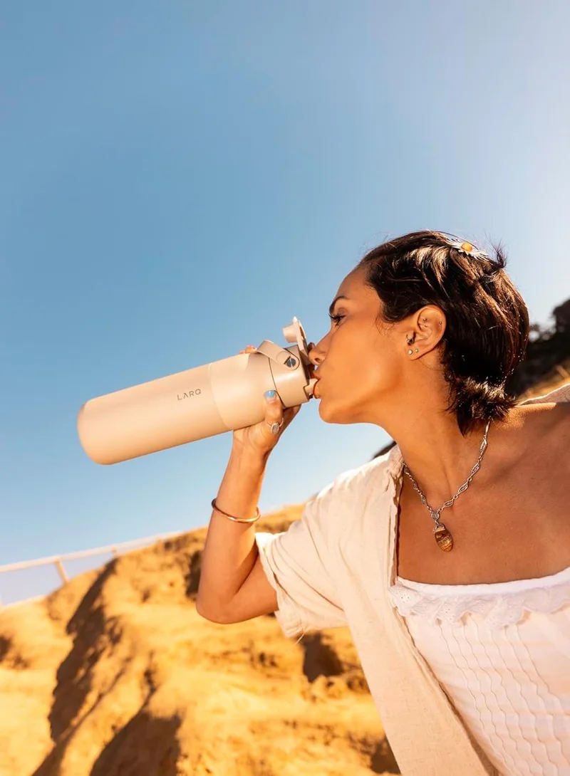LARQ LARQ Bottle PureVis 2 34 oz - UV Water Purifier with Self-Cleaning + App Hydration Tracking, Insulated Stainless Steel Water Bottle | Reusable & Travel Friendly, 1-Year Warranty Mojave Dune 1L / 34oz