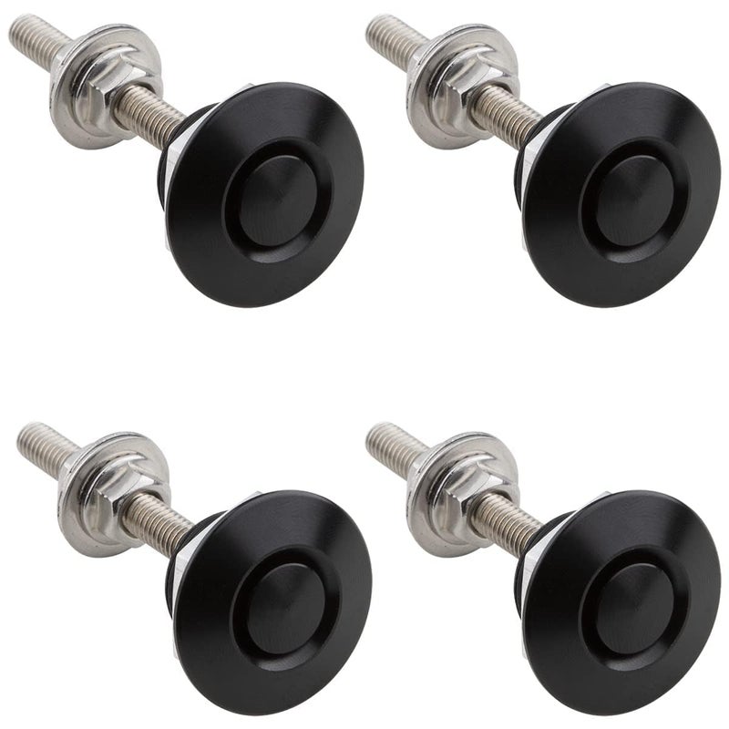 NFSpeeding Universal Aluminum Vehicle Hood Pins Quick Release Lock Latch Bumper License Plate Lock Clip Fastener Push Button Bonnet 1.25 inch Pack of 4 Demand fit global economical quality - Image 1