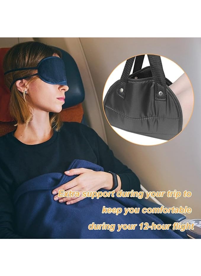 MTRoyaldia MTROYALDIA Airplane Foot Rest Adjustable Sling Foot Hammock for Flight Folding Foot Rest Travel Accessories with Storage Bag Portable Plane Travel Footrest for Airplanes Office Under Desk  - Image 3