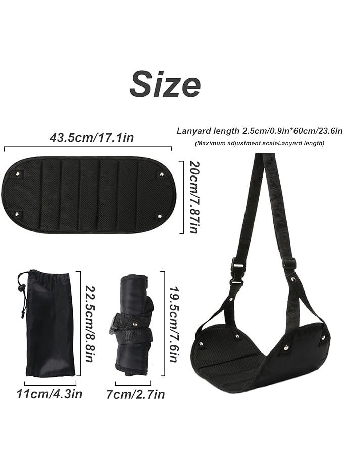 MTRoyaldia MTROYALDIA Airplane Foot Rest Adjustable Sling Foot Hammock for Flight Folding Foot Rest Travel Accessories with Storage Bag Portable Plane Travel Footrest for Airplanes Office Under Desk  - Image 2