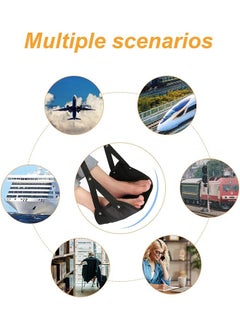 MTRoyaldia MTROYALDIA Airplane Foot Rest Adjustable Sling Foot Hammock for Flight Folding Foot Rest Travel Accessories with Storage Bag Portable Plane Travel Footrest for Airplanes Office Under Desk  - Image 4