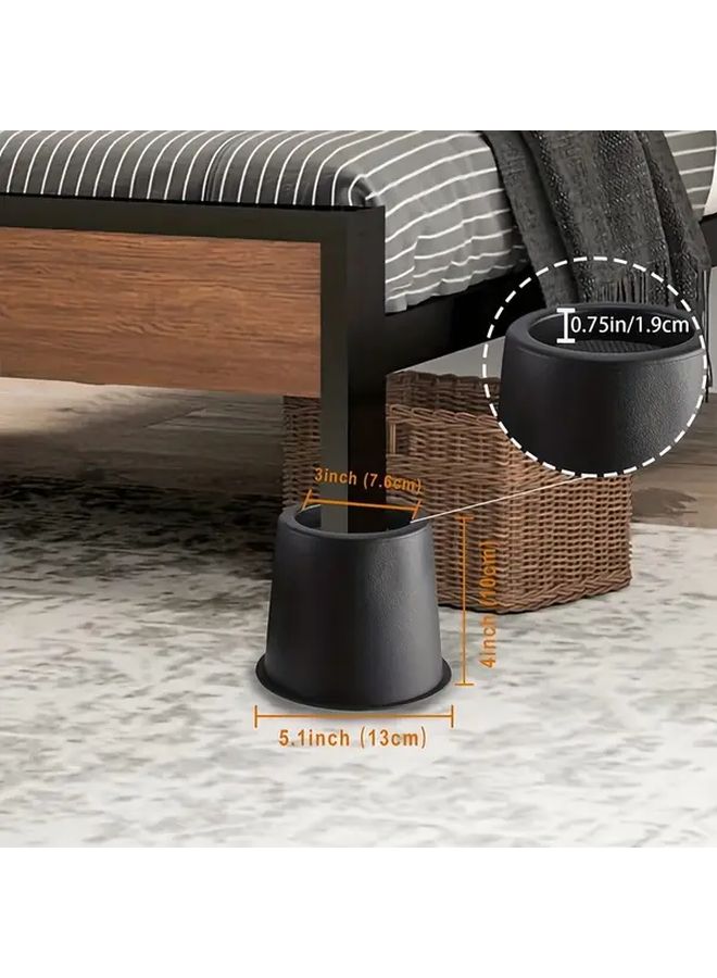4 Packs Heavy Duty 4 Inch Round Furniture Stands 2200 Lbs Capacity For Bed Sofa Table - Image 5