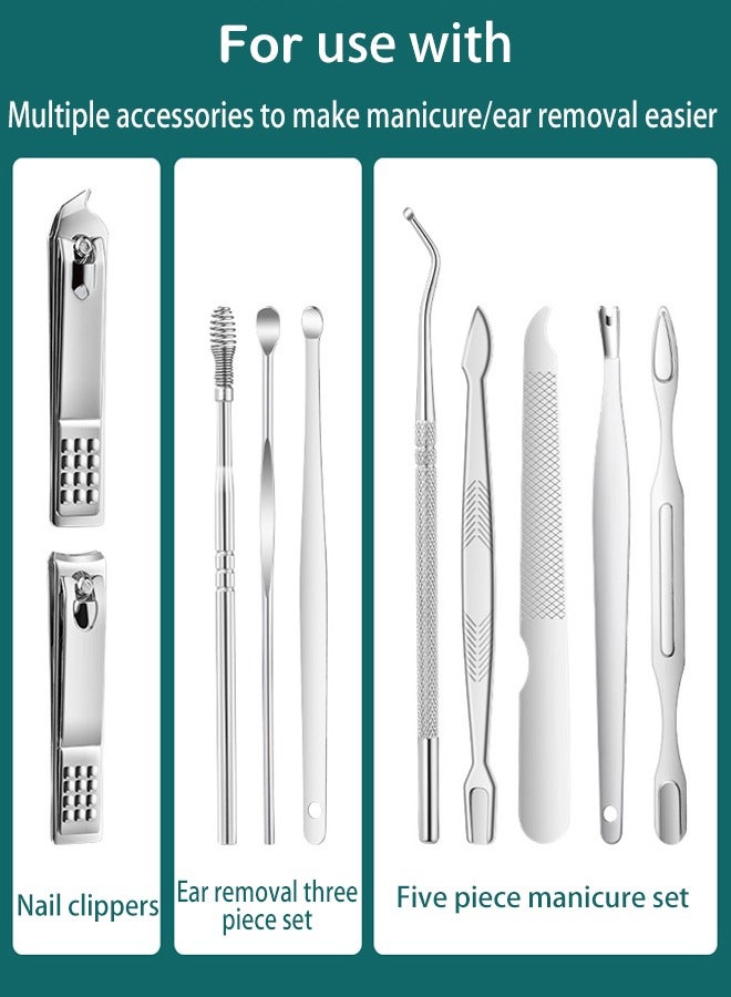 ZCM-HAPPY 17 Piece Upgraded Collection For Nail Care and Manicure and Pedicure Tool Kit With Leather Case - Image 4