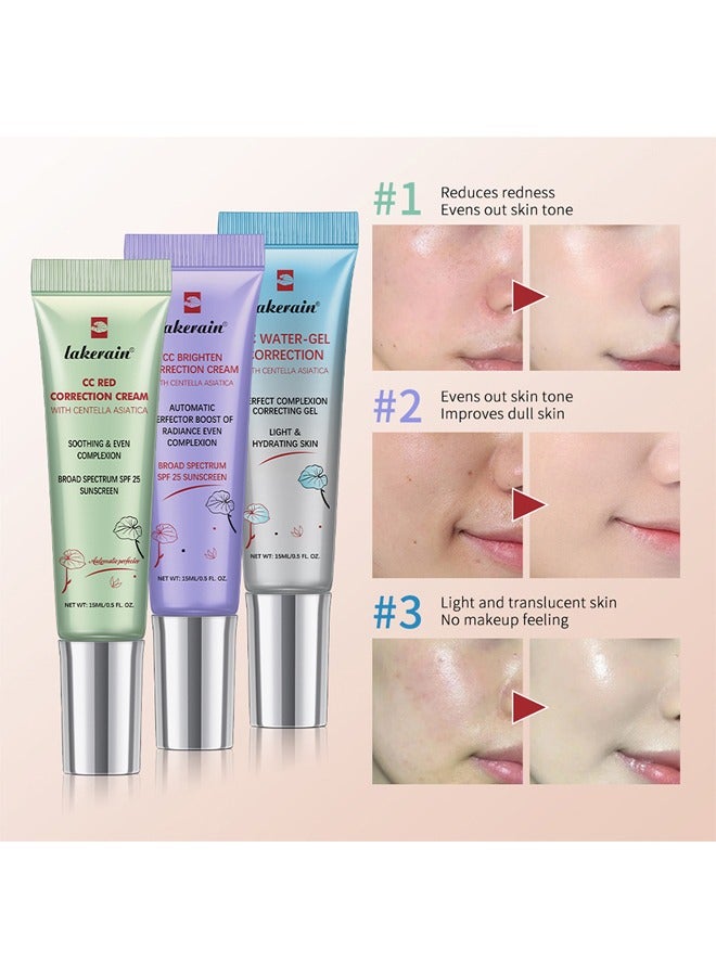 ليكرين كريم تصحيح CC Red مع Centella Asiatica - تركيبة لتصحيح اللون للعيوب والبشرة الحمراء وعلامات حب الشباب - خفيف الوزن وغير دهني - ترطيب البشرة وحماية SPF25 ، مكياج نيود # 1 (أخضر) - Image 5