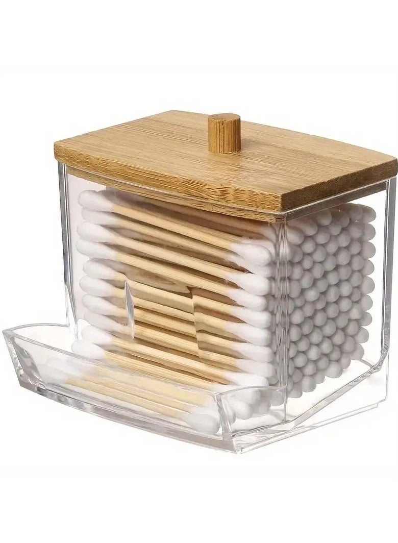 1pc مسحات القطن حامل تخزين الاكريليك شفافة مسحات القطن مربع حامل وسادات القطن