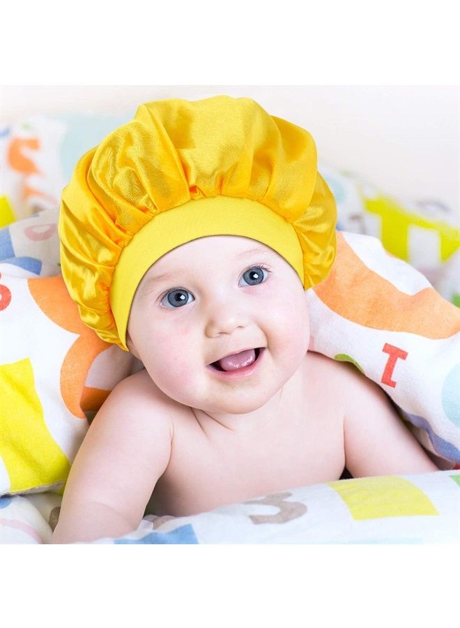 Aileam 3 Pieces Kids Satin Bonnet Sleeping Cap Silk Wide Band Night Hats Hair for Natural Hair Teens Toddler Child Baby