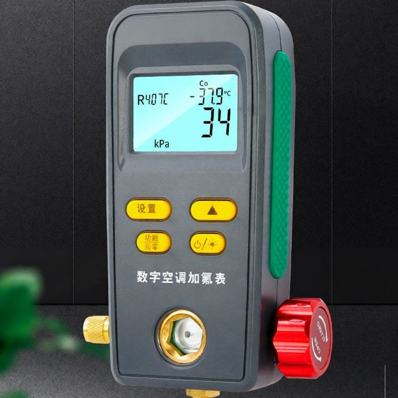 Digital Manifold Gauge: Grey Multifunctional Tester - 89 Refrigerant Database Backlit Large Screen Refrigeration Digital Manifold Gauge for HVAC Refrigeration Equipment Installation Inspection Mainten - Image 4