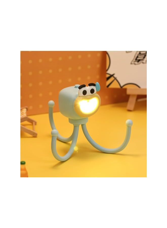 The Bros Mini LED Desk Lamp - Cute Octopus Table Night Light With Button for Kids' Bedrooms, Nursery, Living Room (Blue) - Image 2