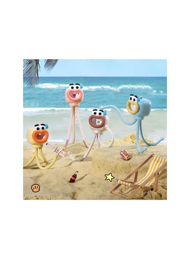 The Bros Mini LED Desk Lamp - Cute Octopus Table Night Light With Button for Kids' Bedrooms, Nursery, Living Room (Blue) - Image 4