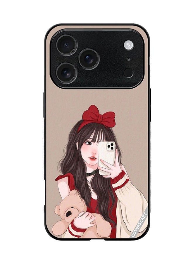 Protective Case Cover For Apple iPhone 17 Pro Girl Holding Teddy Design Multicolour
