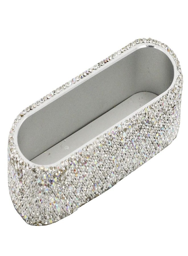 Bestbling Bling Luxury Crystal Business Card Holder for Desk Business Card Display Rhinestone Business Card Stand Desktop Business Card Holders (Silver) - Image 4