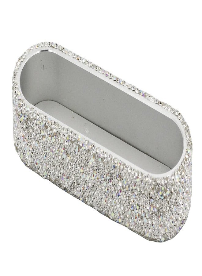Bestbling Bling Luxury Crystal Business Card Holder for Desk Business Card Display Rhinestone Business Card Stand Desktop Business Card Holders (Silver) - Image 2