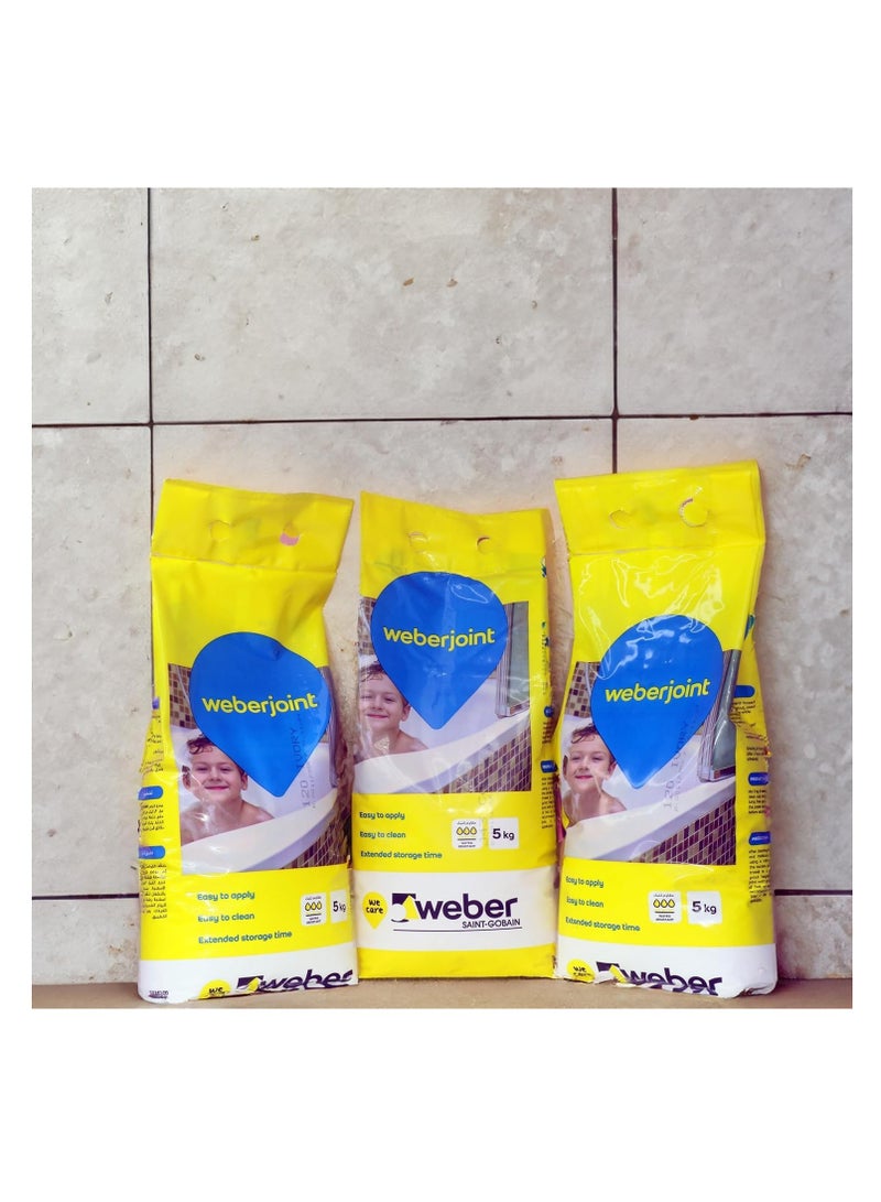 Weber مونة بلاط قائمة على الأسمنت مختلطة مسبقًا لمفاصل البلاط 5 كجم - (وردي فاتح) - Image 2