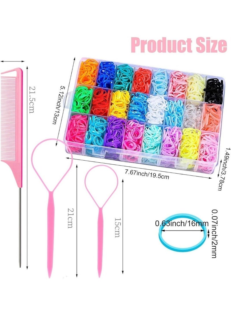 HZYH Baby Hair Ties, 24 Color Elastic Rubber Bands for Girls with Styling Tool, Gentle Hair Accessories for Toddlers  Kids - Image 2