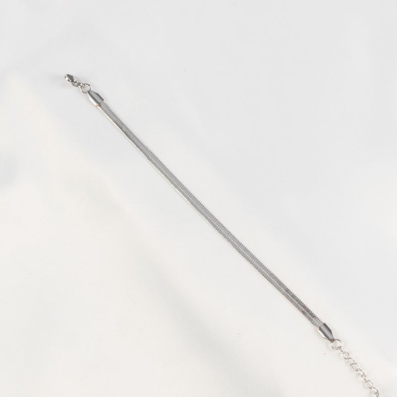 Silver Snake Skin Golden Stainless Steel Bracelet - Image 1