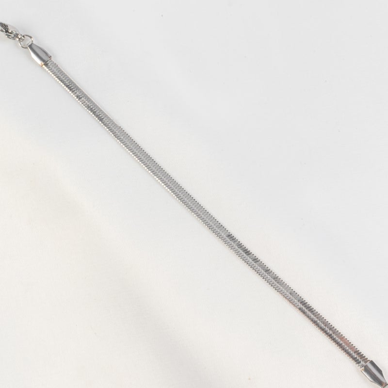 Silver Snake Skin Golden Stainless Steel Bracelet - Image 2