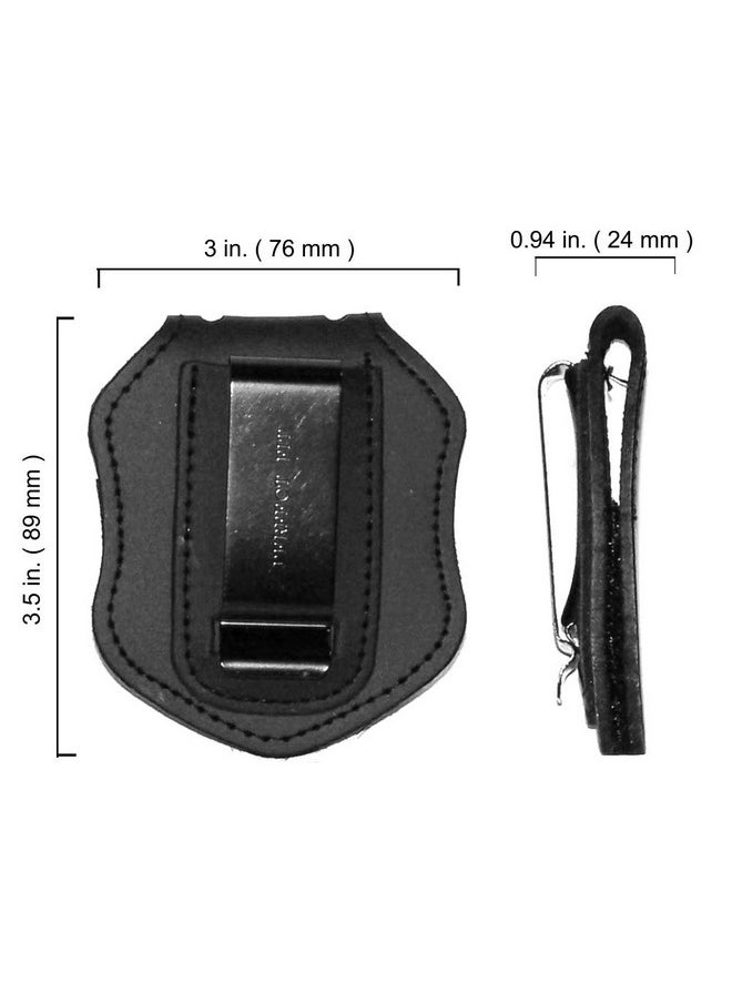 Perfect Fit Shield Wallets - Nypd Patrol Officer Belt Clip Badge Holder With Pocket And Chain (Cutout Pf145) - Image 1